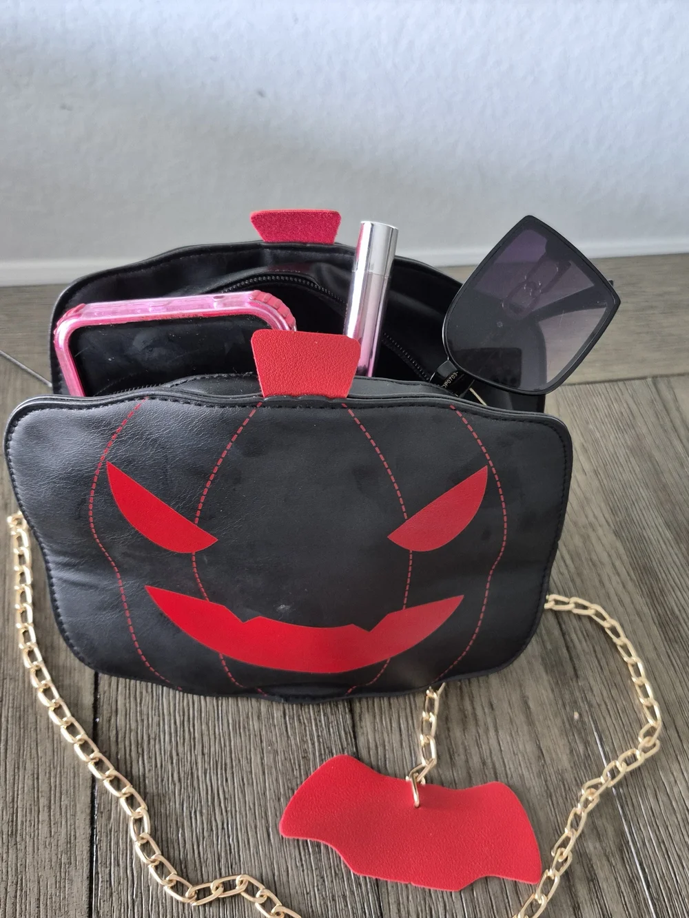 Black Pumpkin Crossbody Bag – Halloween Jack-O'-Lantern Purse